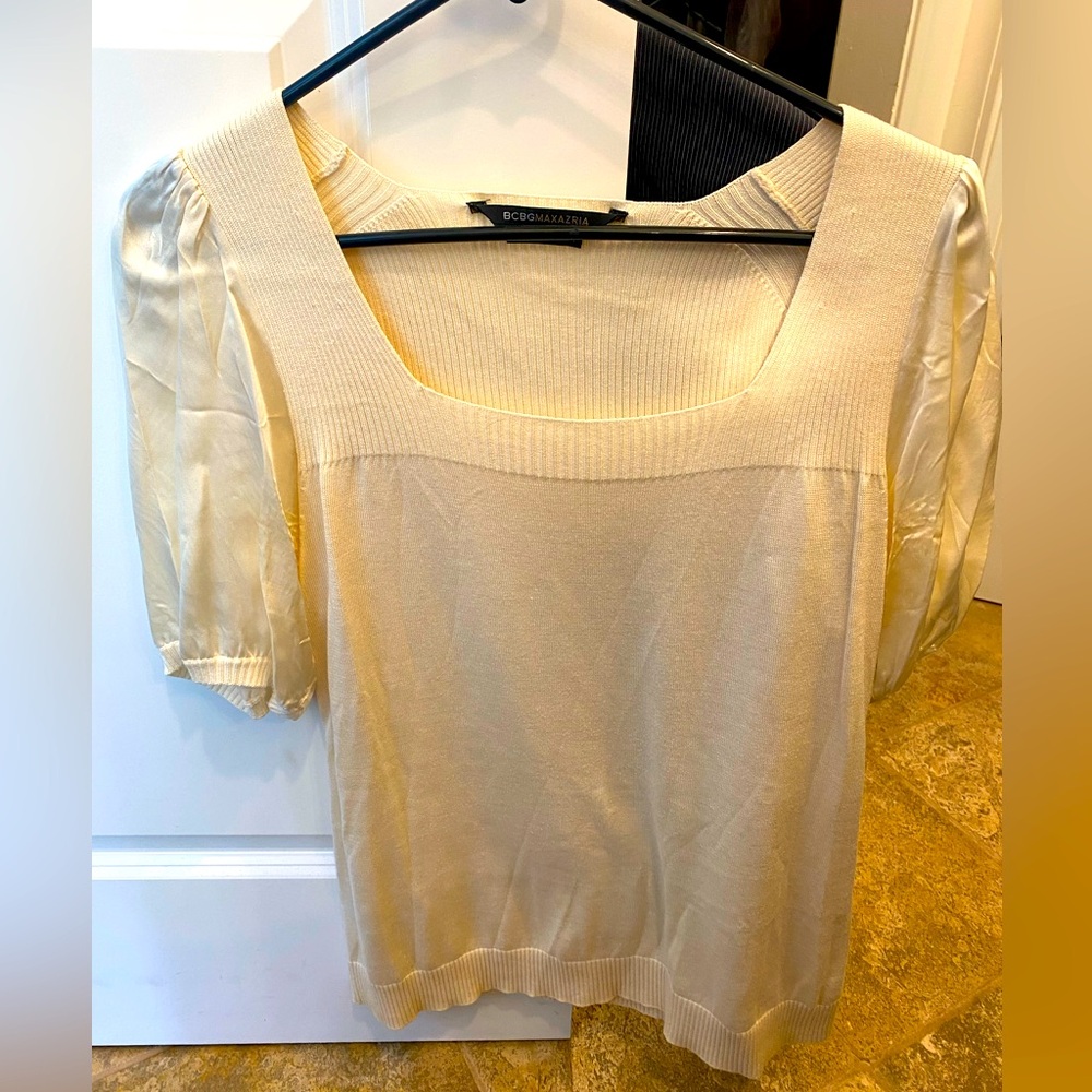 Silk and knit top